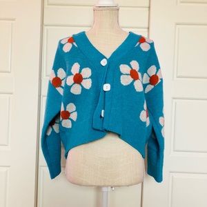 Blue flower sweater